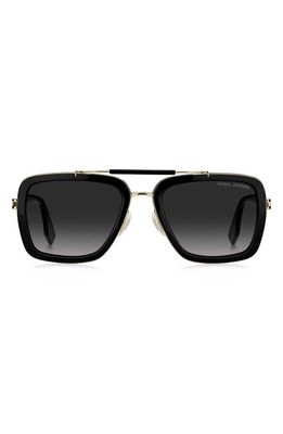 Marc Jacobs 55mm Gradient Square Sunglasses in Black/Grey Shaded