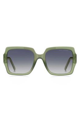 Marc Jacobs 55mm Gradient Square Sunglasses in Green/Grey Shaded Blue