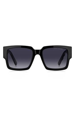 Marc Jacobs 55mm Square Sunglasses in Black Grey/Grey Shaded