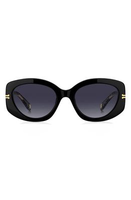 Marc Jacobs 56mm Gradient Rectangular Sunglasses in Black Pattern White/Grey