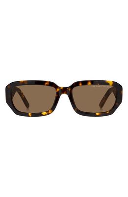 Marc Jacobs 56mm Rectangular Sunglasses in Crystal Nude /Brown