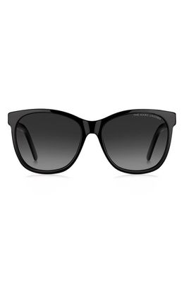 Marc Jacobs 57mm Cat Eye Sunglasses in Black/grey Shaded