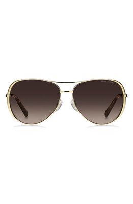 Marc Jacobs 59mm Gradient Aviator Sunglasses in Gold Havana/Brown Gradient