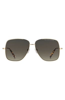 Marc Jacobs 59mm Gradient Square Sunglasses in Gold /Brown Gradient