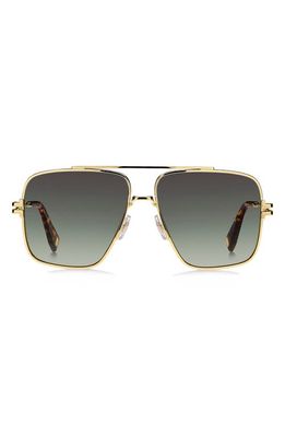 Marc Jacobs 59mm Gradient Square Sunglasses with Chain in Gold Havana/Gray Green