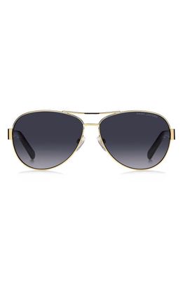 Marc Jacobs 60mm Aviator Sunglasses in Gold Black/Grey Shaded
