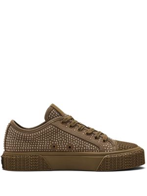 Marc Jacobs crystal-embellishment lace-up sneakers - Brown