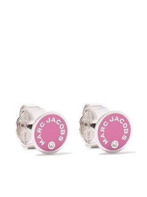 Marc Jacobs enamel-logo stud earrings - Silver
