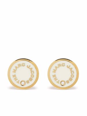 Marc Jacobs engraved-logo cuff earrings - White