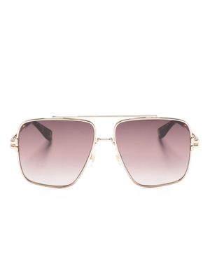 Marc Jacobs Eyewear logo-engraved navigator-frame sunglasses - Brown