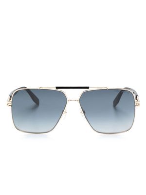 Marc Jacobs Eyewear logo-engraved navigator-frame sunglasses - Gold