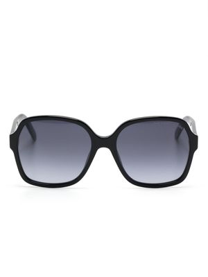 Marc Jacobs Eyewear logo-engraved oversize-frame sunglasses - Black