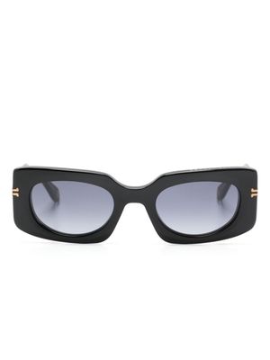 Marc Jacobs Eyewear logo-engraved rectangle-frame sunglasses - Black