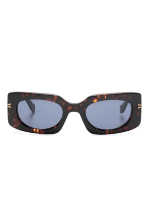 Marc Jacobs Eyewear logo-engraved rectangle-frame sunglasses - Brown