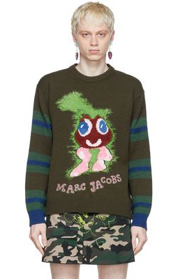 Marc Jacobs Heaven Green Strawberry Guy Sweater
