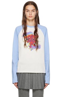 Marc Jacobs Heaven Off-White Boardwalk Bear Long Sleeve T-Shirt