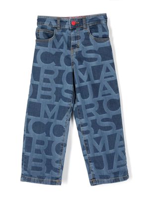 Marc Jacobs Kids all-over logo print jeans - Blue