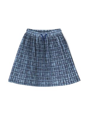 Marc Jacobs Kids all-over logo print pleated skirt - Blue