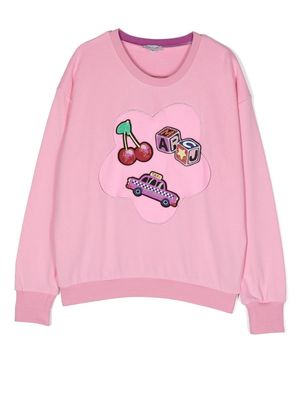 Marc Jacobs Kids appliqué-detail long-sleeve sweatshirt - Pink