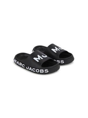 Marc Jacobs Kids Aqua logo-print slides - Black