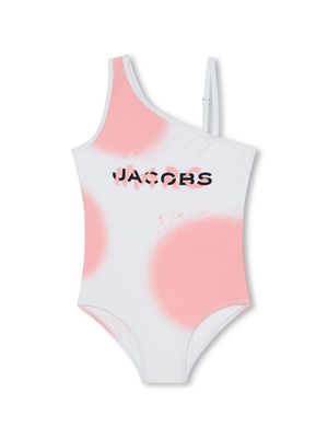 Marc Jacobs Kids asymmetric logo-print swimsuit - White
