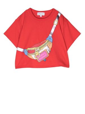 Marc Jacobs Kids belt bag-print cotton T-shirt - Red