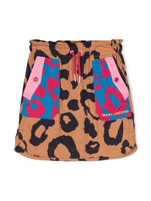 Marc Jacobs Kids cheetah-print drawstring skirt - Brown