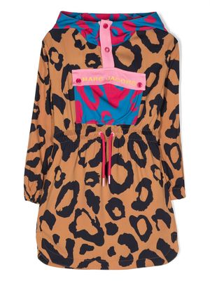 Marc Jacobs Kids cheetah-print hooded dress - Brown