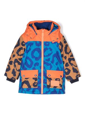 Marc Jacobs Kids Cheetah-print hooded snow coat - Blue