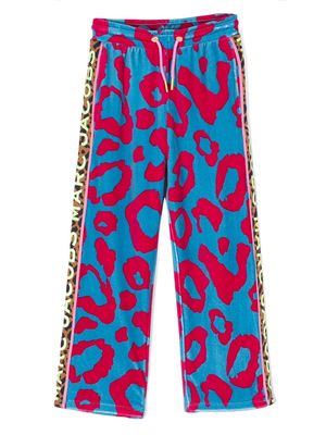 Marc Jacobs Kids cheetah-print velvet-effect trousers - Pink