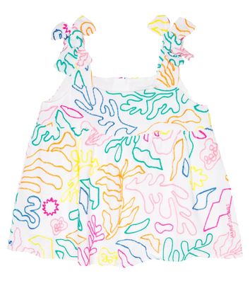 Marc Jacobs Kids Embroidered cotton and linen top
