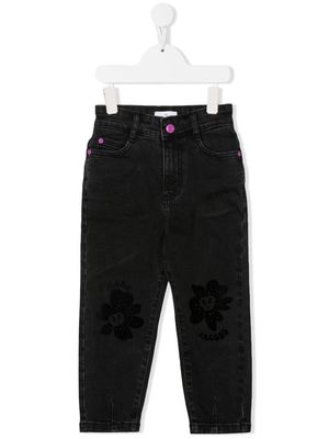 Marc Jacobs Kids embroidered straight-leg jeans - Black