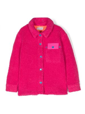Marc Jacobs Kids faux-shearling press-stud jacket - Pink