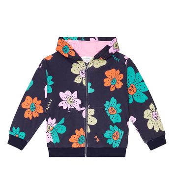 Marc Jacobs Kids Floral cotton zip-up hoodie