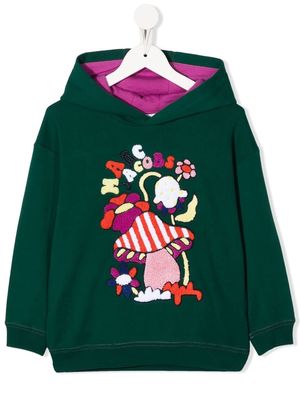 Marc Jacobs Kids graphic-embroidered fleece hoodie - Green
