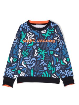 Marc Jacobs Kids graphic logo-print sweatshirt - Blue