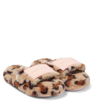 Marc Jacobs Kids Leopard-print faux fur slippers