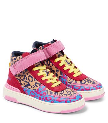 Marc Jacobs Kids Leopard-printed leather sneakers