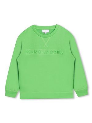 Marc Jacobs Kids logo-debossed crew-neck sweatshirt - Green