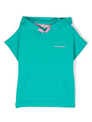 Marc Jacobs Kids logo-embossed short-sleeved hoodie - Green