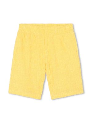 Marc Jacobs Kids logo-embossed towelling-finish shorts - Yellow