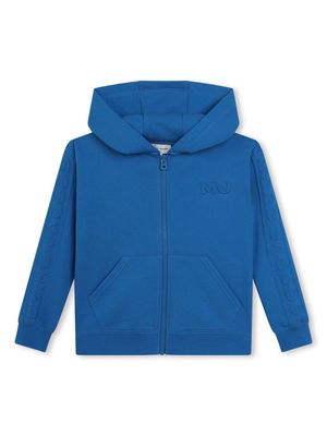 Marc Jacobs Kids logo-embossed zip-up hoodie - Blue