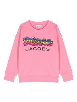 Marc Jacobs Kids logo-embroidered crew-neck sweatshirt - Pink