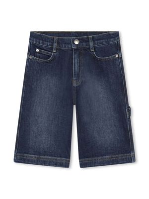 Marc Jacobs Kids logo-embroidered denim shorts - Blue