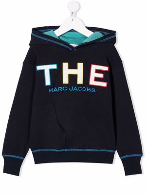 Marc Jacobs Kids logo embroidered hoodie - Blue