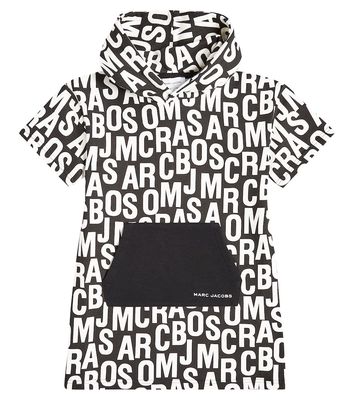 Marc Jacobs Kids Logo hooded jersey sweater dress