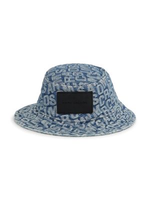 Marc Jacobs Kids logo-jacquard denim bucket hat - Blue