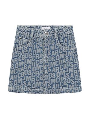 Marc Jacobs Kids logo-jacquard denim skirt - Blue