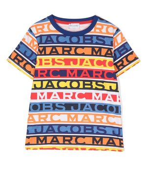 Marc Jacobs Kids logo-lettering striped T-shirt - Blue