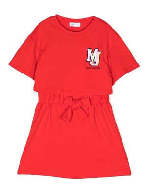 Marc Jacobs Kids logo-patch dress - Red